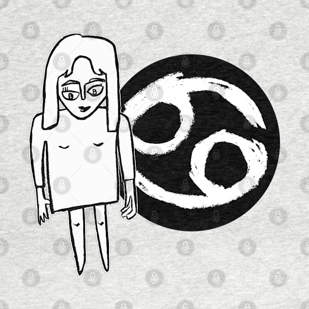 Cancer Zodiac Woman, Cancer Sign Girl by badlydrawnbabe